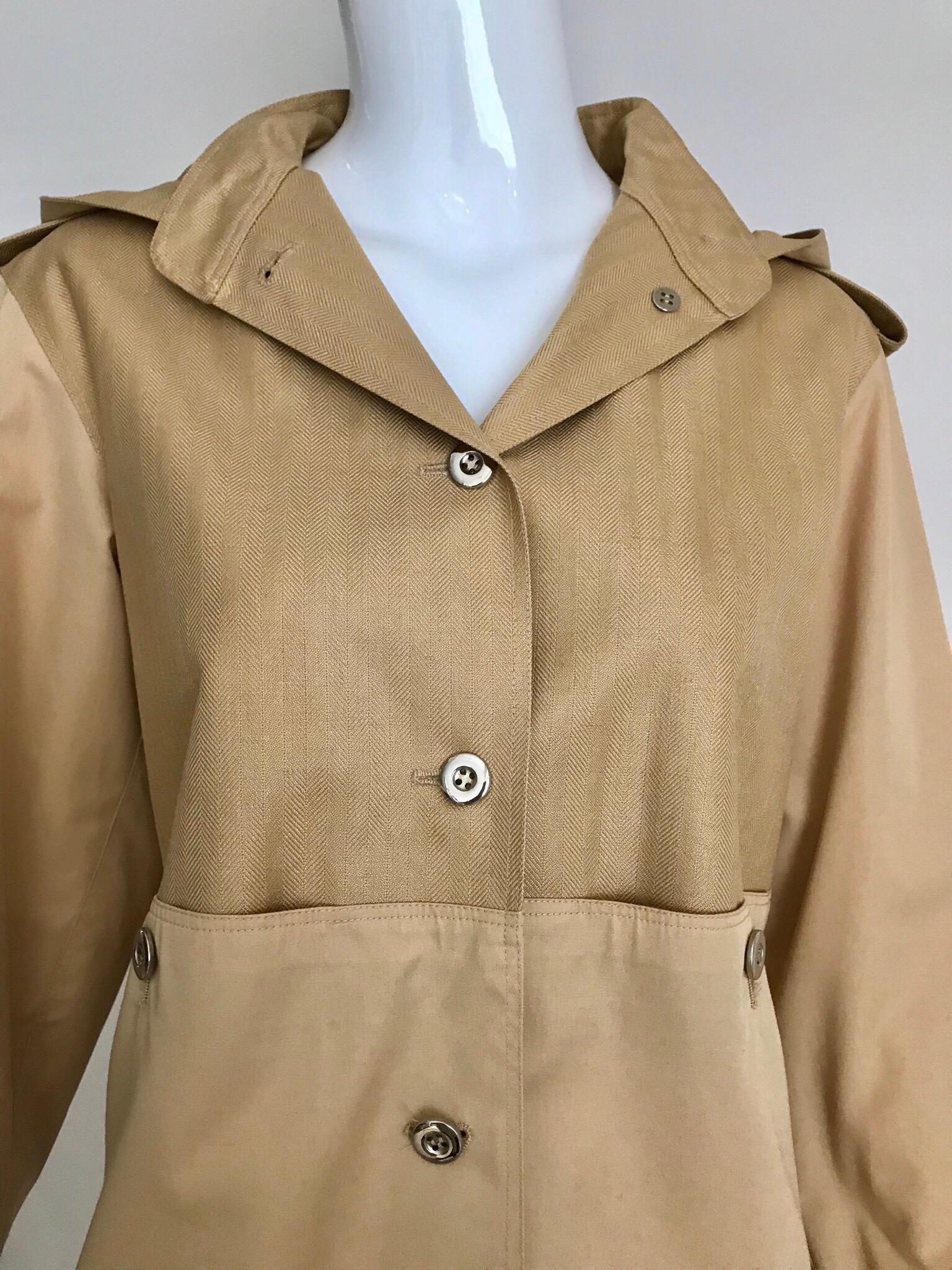 Vintage Courreges Tan Cotton Sport Coat and Skirt Set In Excellent Condition In Beverly Hills, CA