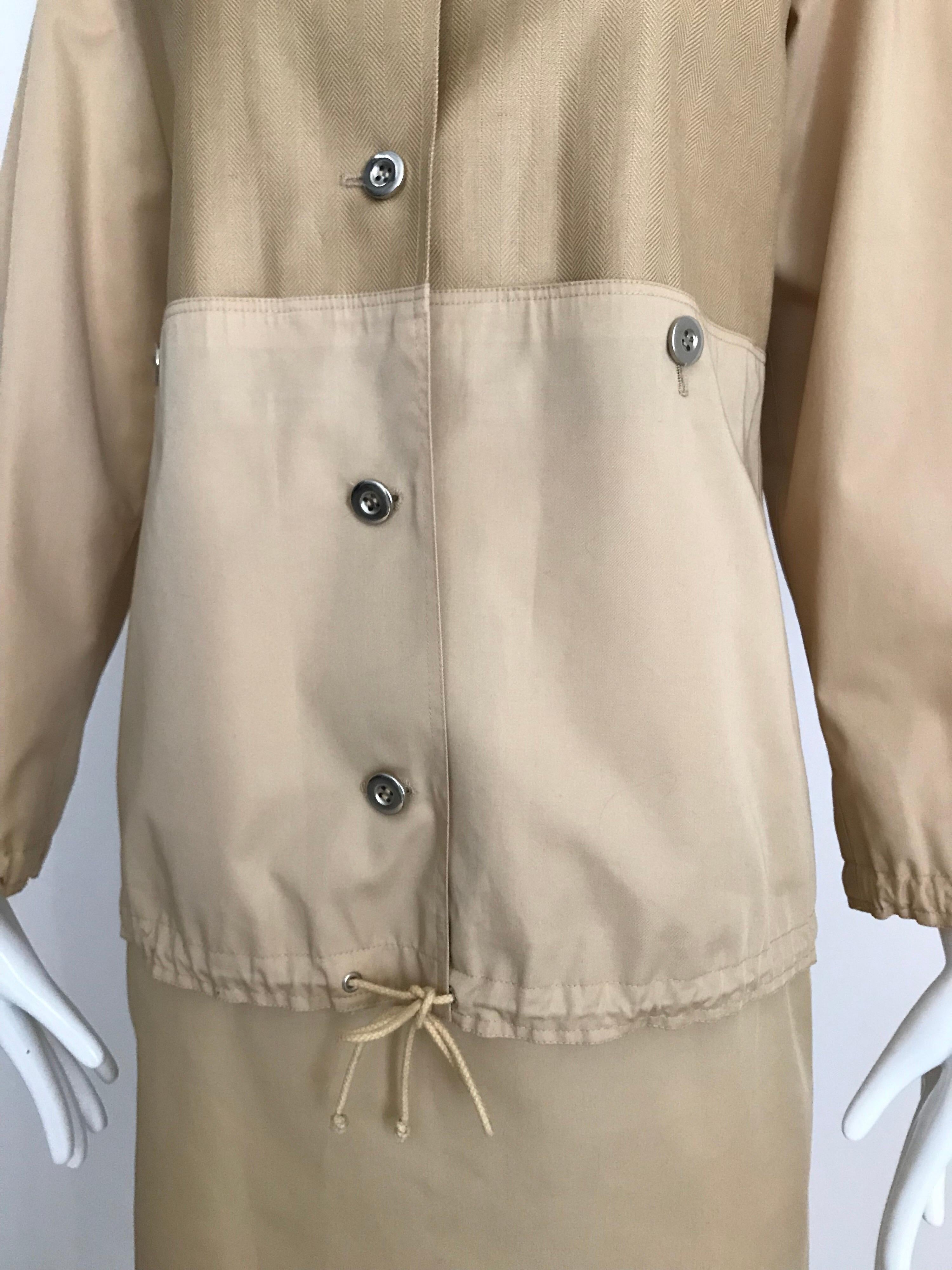 Vintage Courreges Tan Cotton Sport Coat and Skirt Set 3