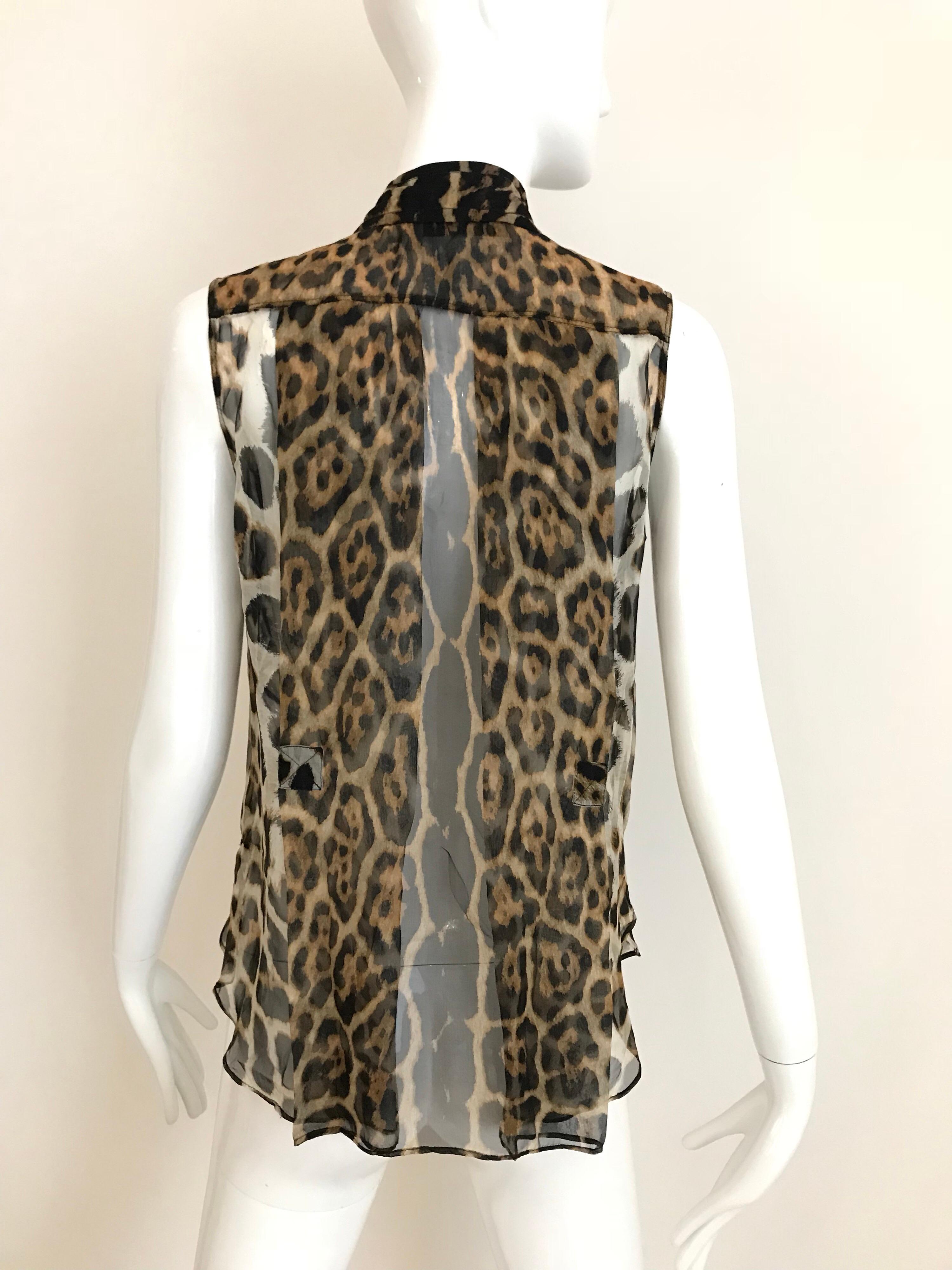 leopard print sleeveless blouse