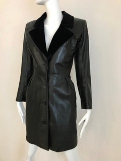Yves Saint Laurent Vintage Black Leather Mini Dress