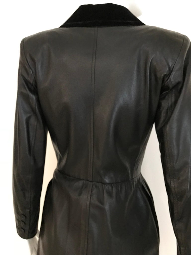 Yves Saint Laurent Vintage Black Leather Mini Dress at 1stDibs