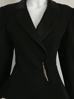 1980s Claude Montana Black Peplum Jacket