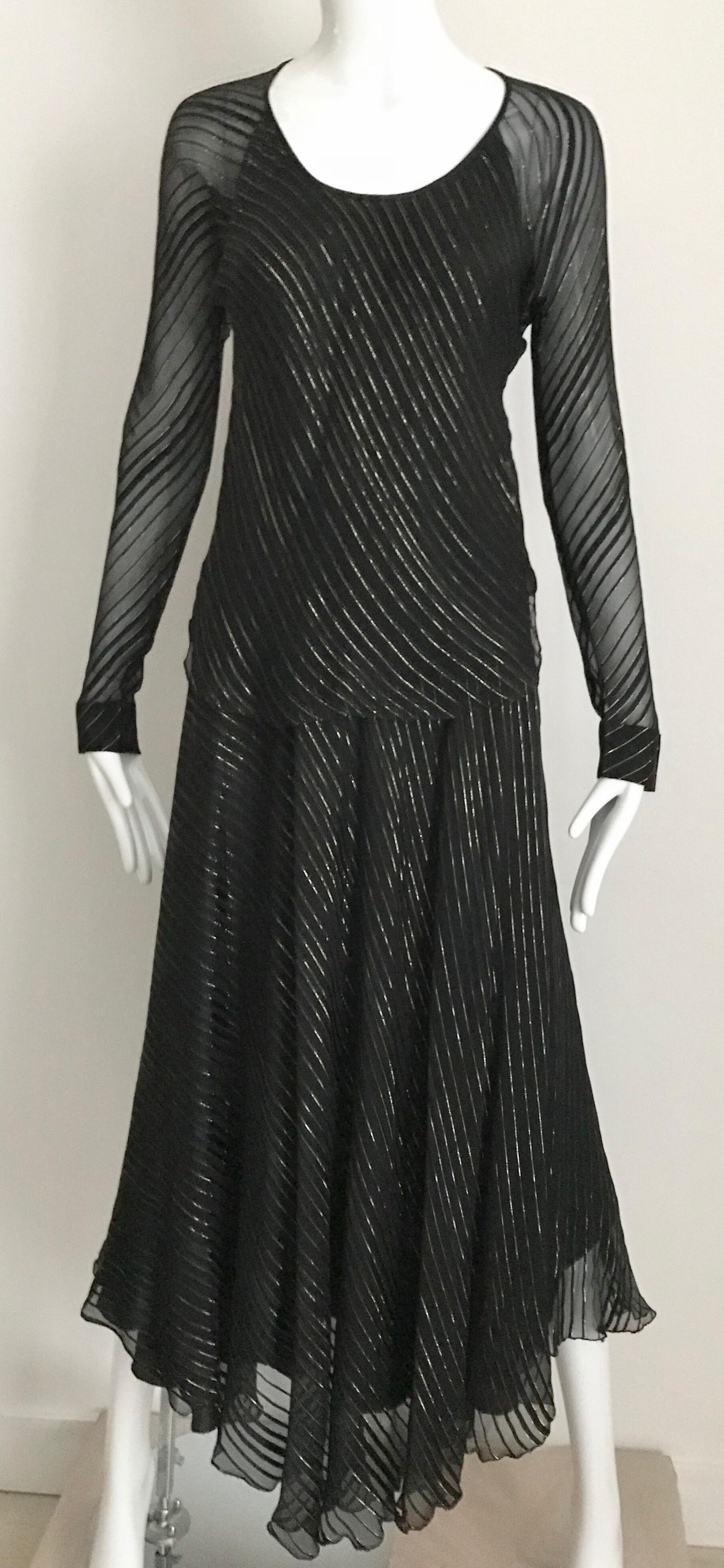 black and gild dress