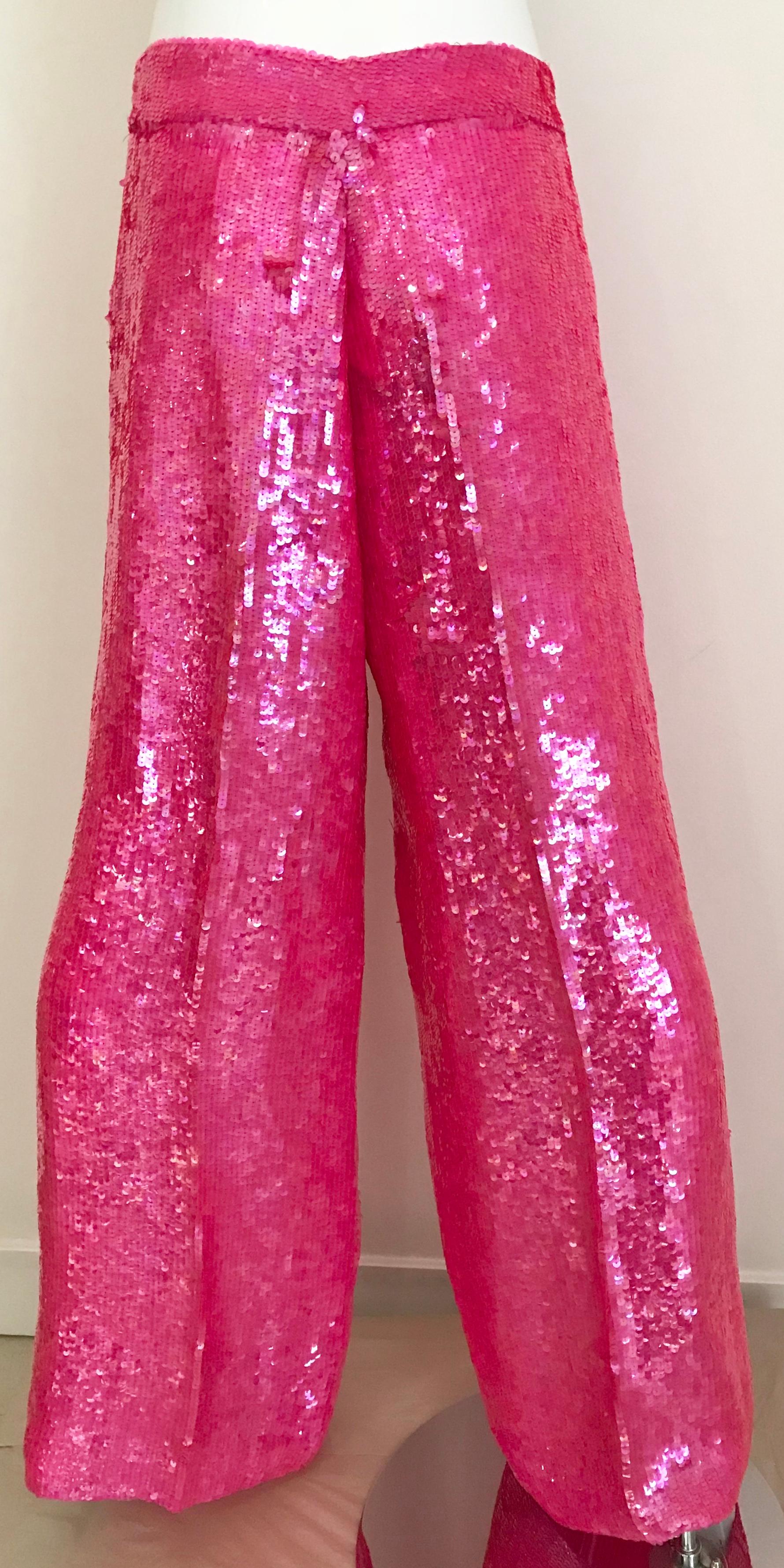 sequin pink pants