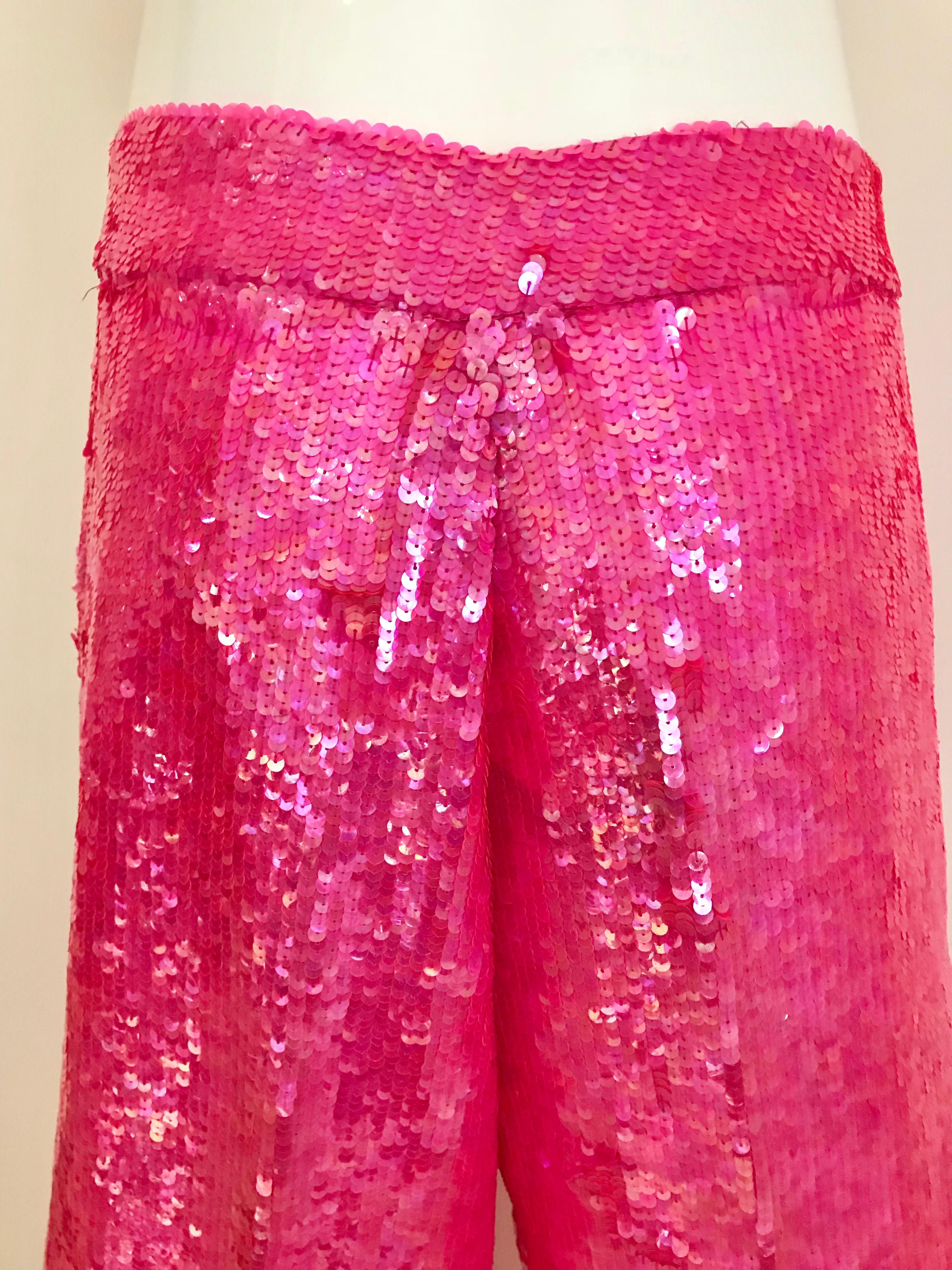 pink sequins pants