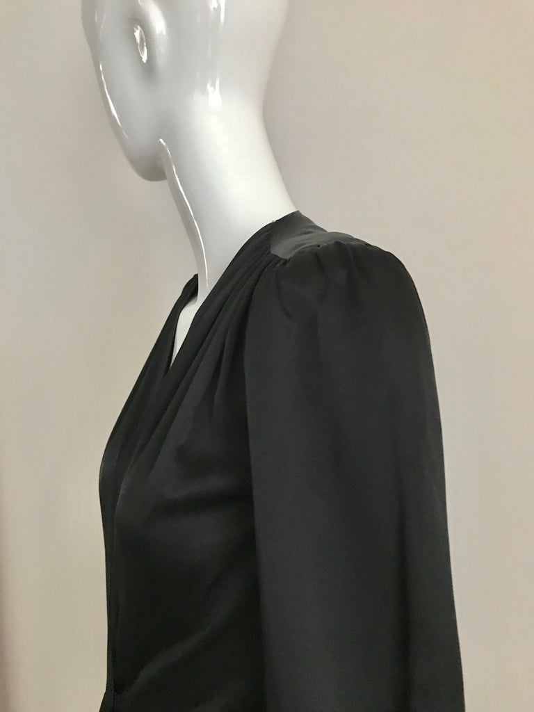 Vintage Saint Laurent YSL Black Silk Long Sleeve Dress at 1stDibs | ysl ...