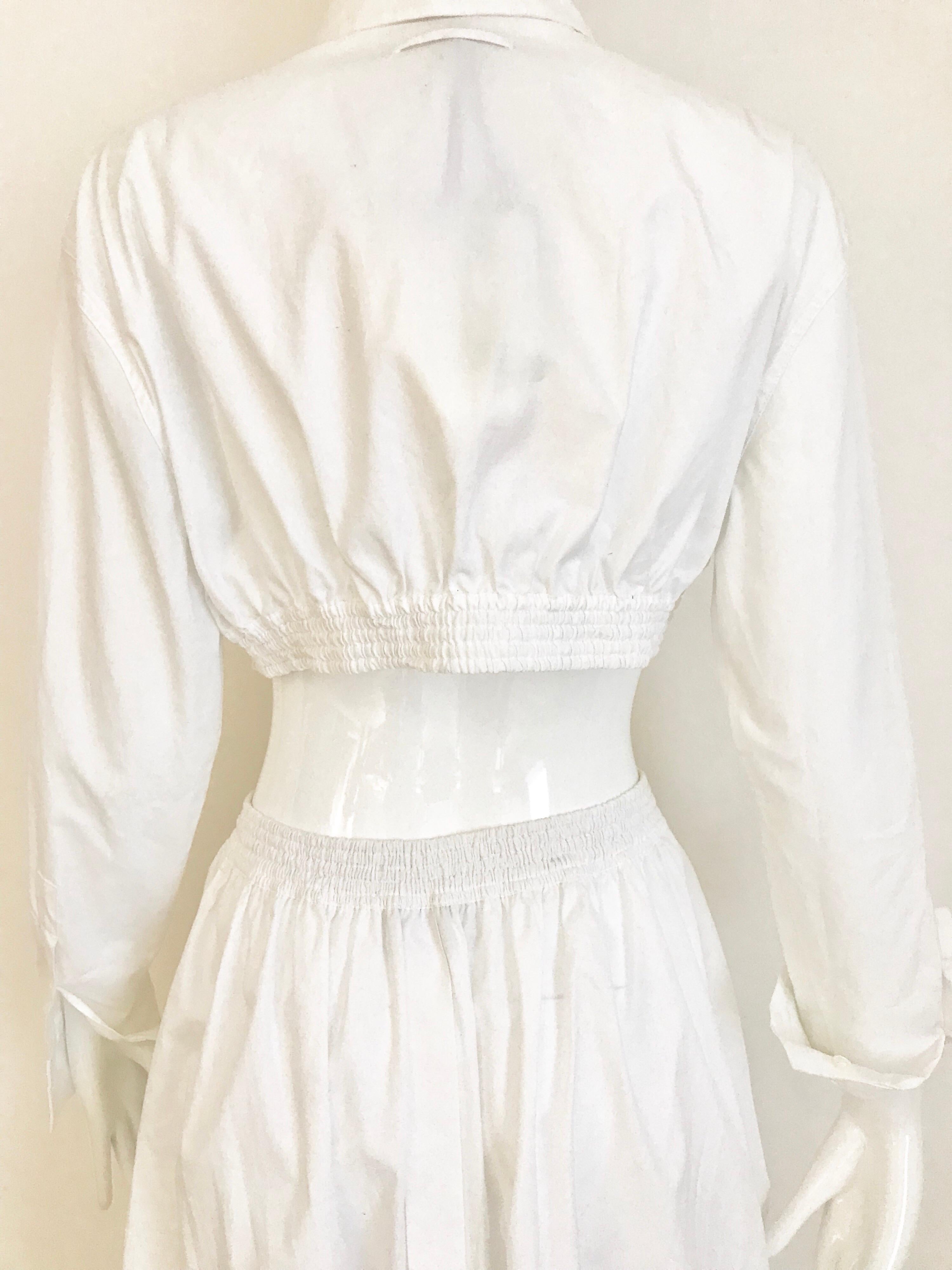 Jean Paul Gaultier White Cotton Crop Top and Skirt im Zustand „Neu“ in Beverly Hills, CA