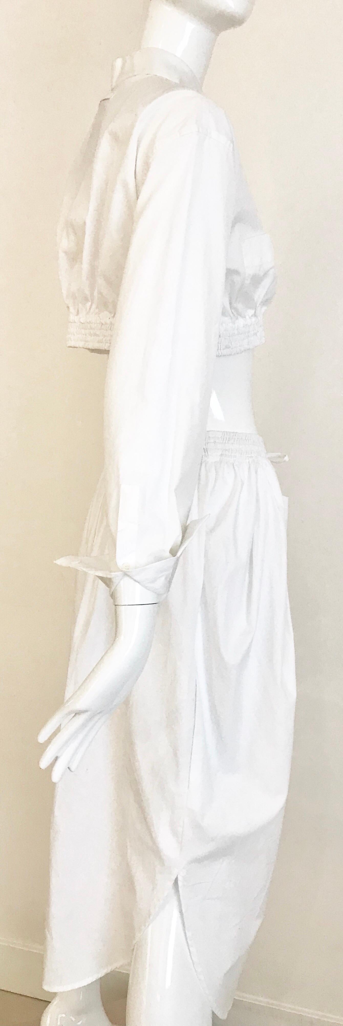 Jean Paul Gaultier White Cotton Crop Top and Skirt 4