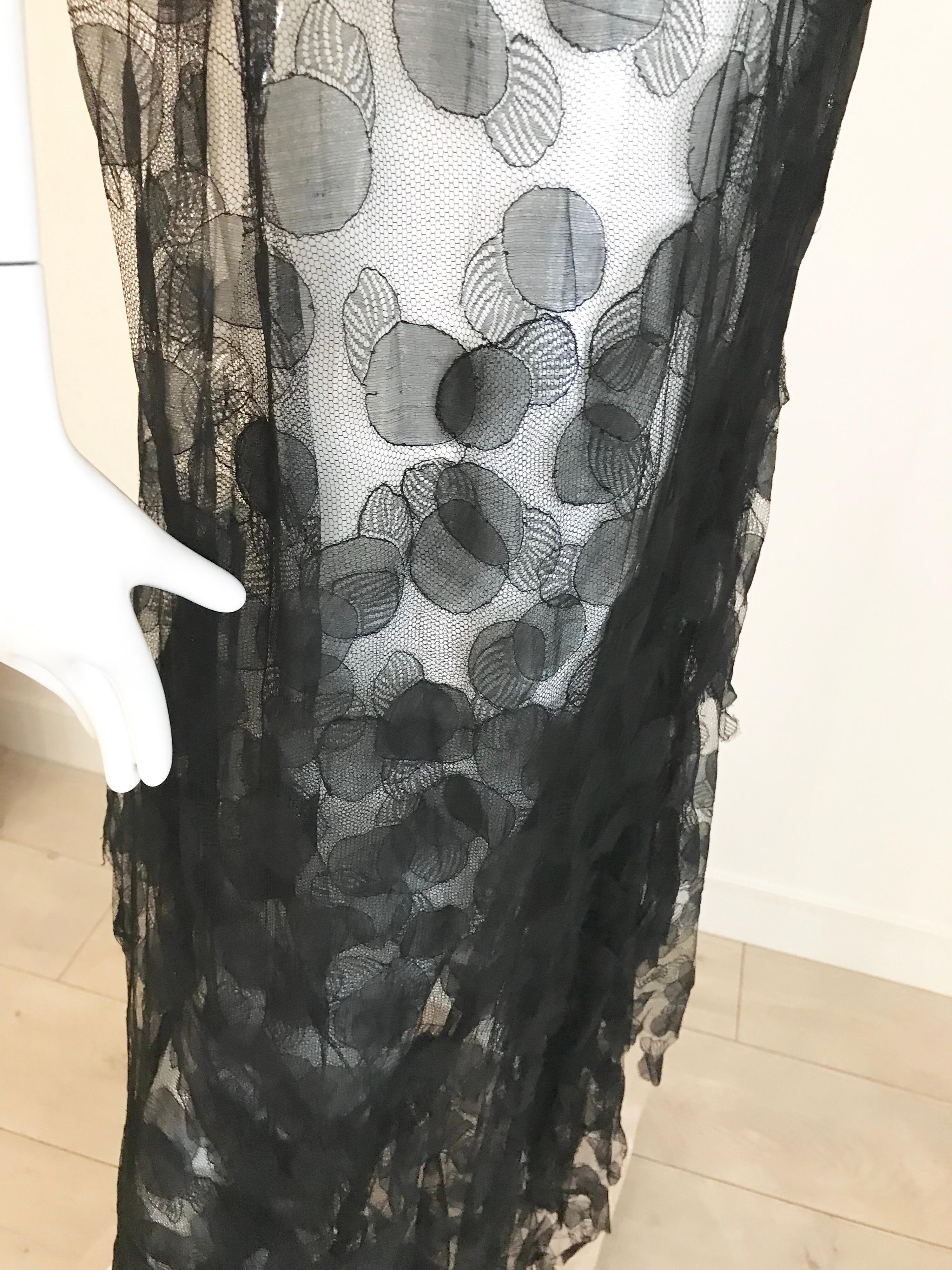 1930s Black Lace Gown 5