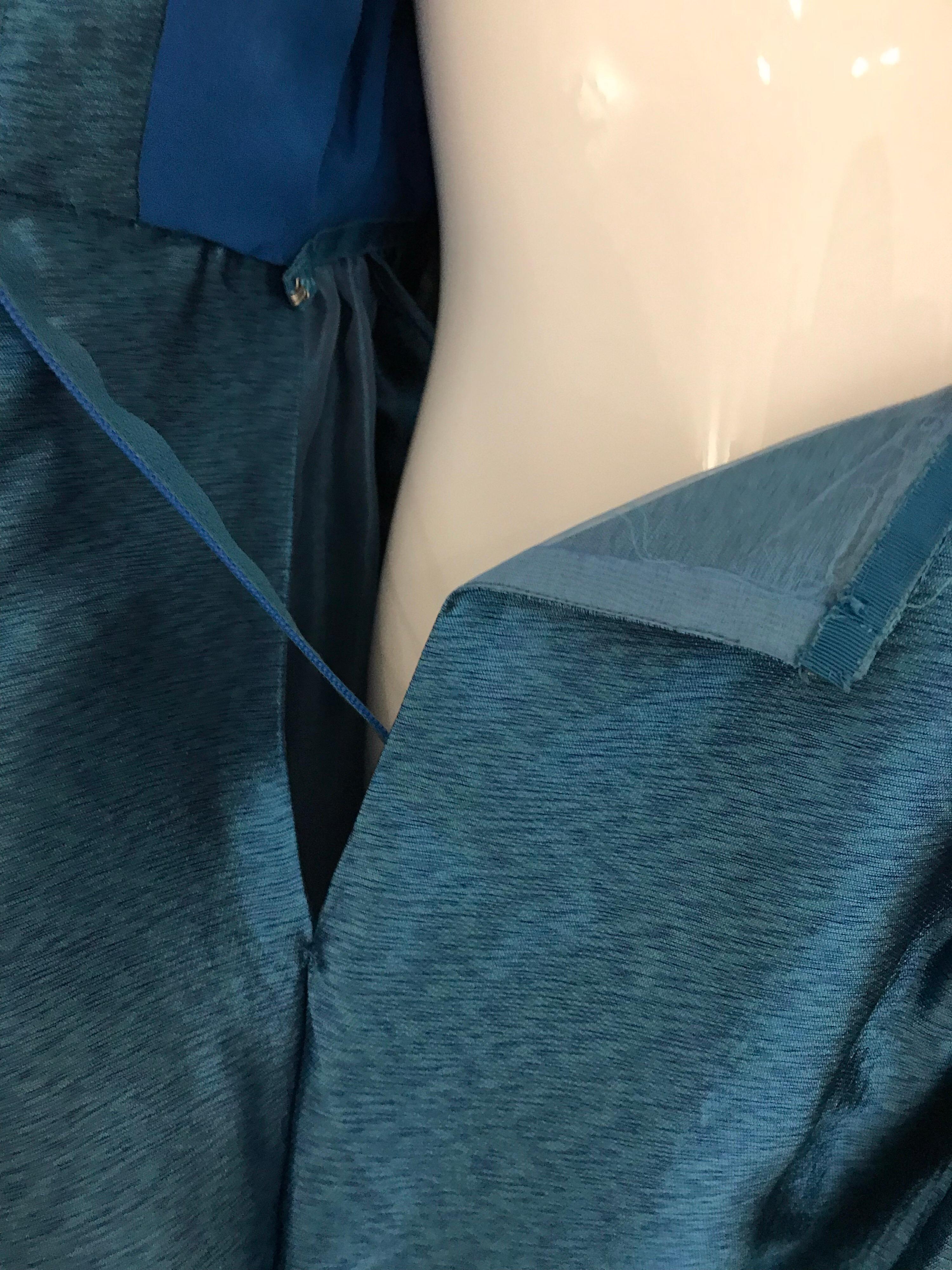 Vestido vintage de seda azul turquesa de Geoffrey Beene en venta 1