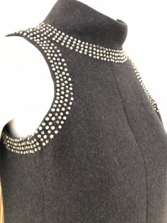 1960s Geoffrey Beene Grey Wool Shift Dress