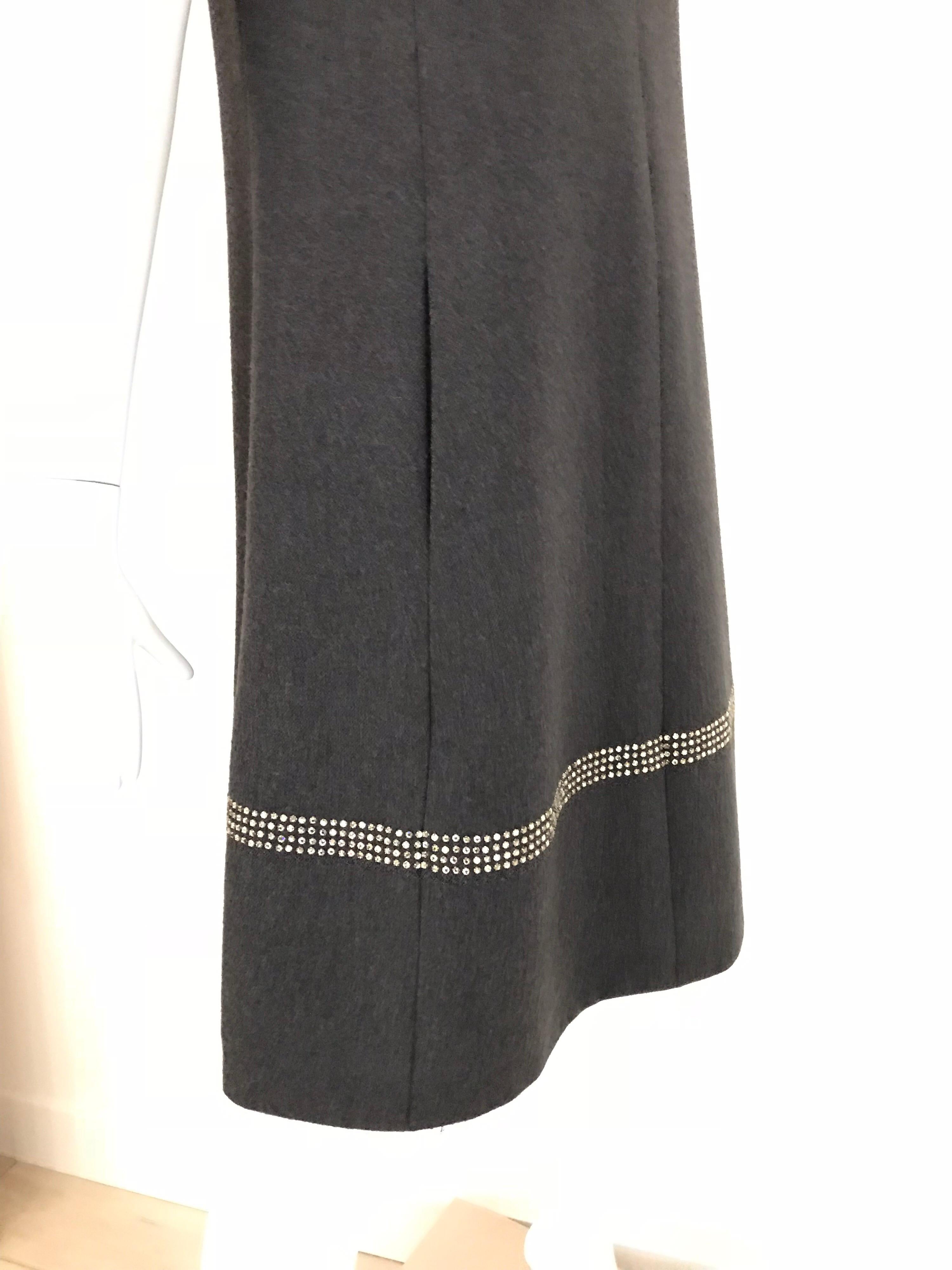 Black 1960s Geoffrey Beene Grey Wool Shift Dress For Sale