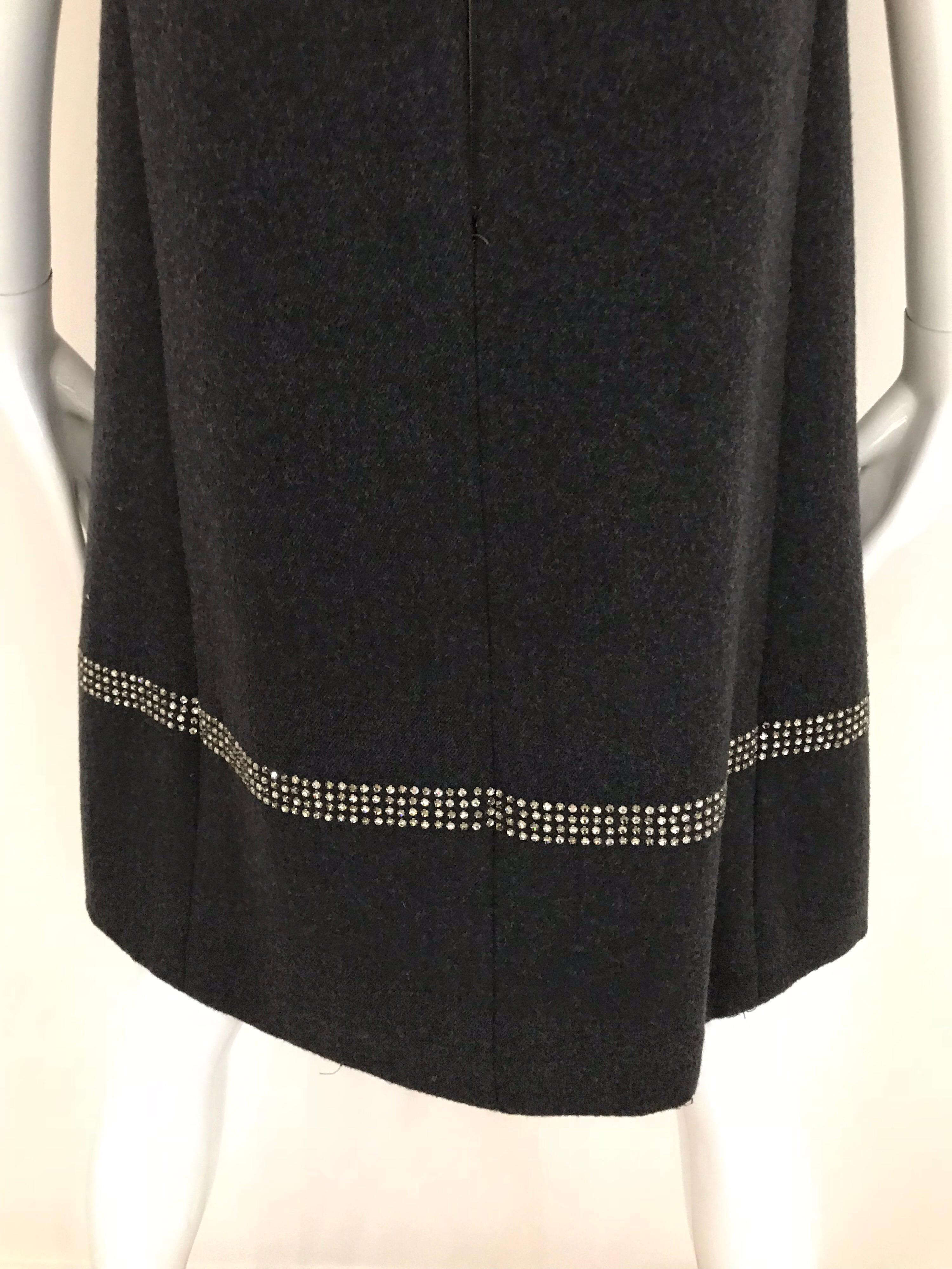 1960s Geoffrey Beene Grey Wool Shift Dress For Sale 2