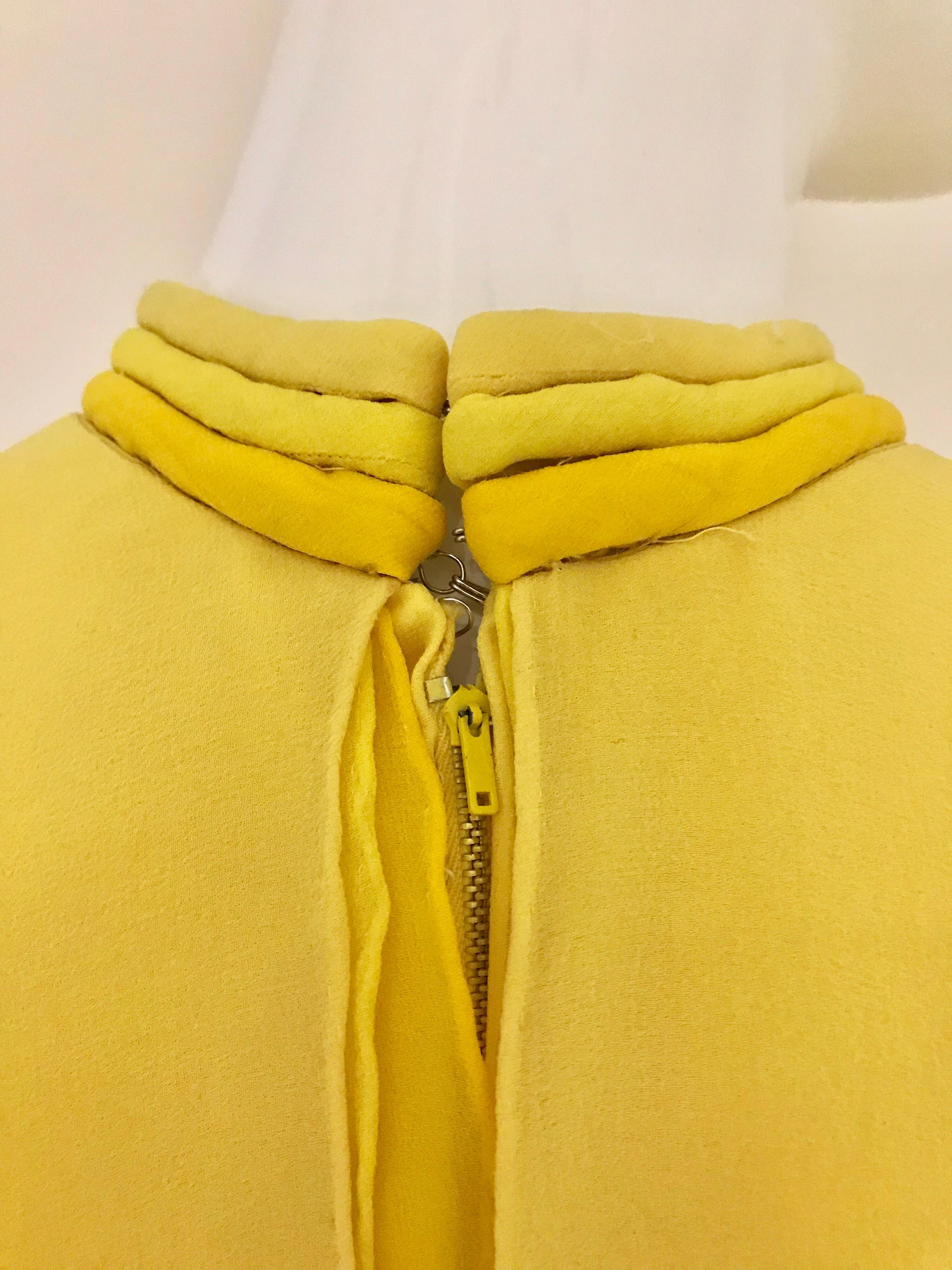 1970s Yellow La Mendola Italy Silk Chiffon Gown 3