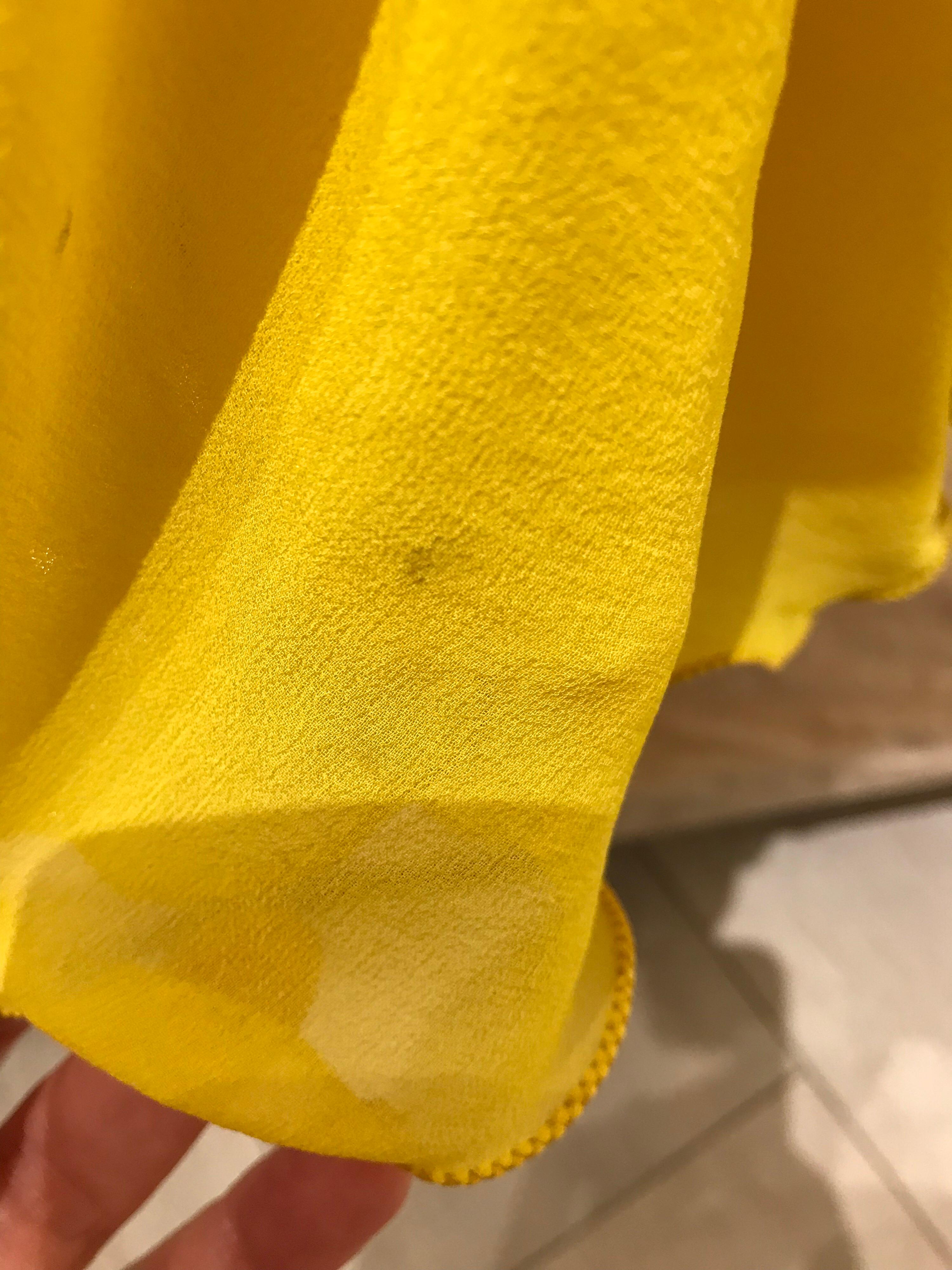 1970s Yellow La Mendola Italy Silk Chiffon Gown 4