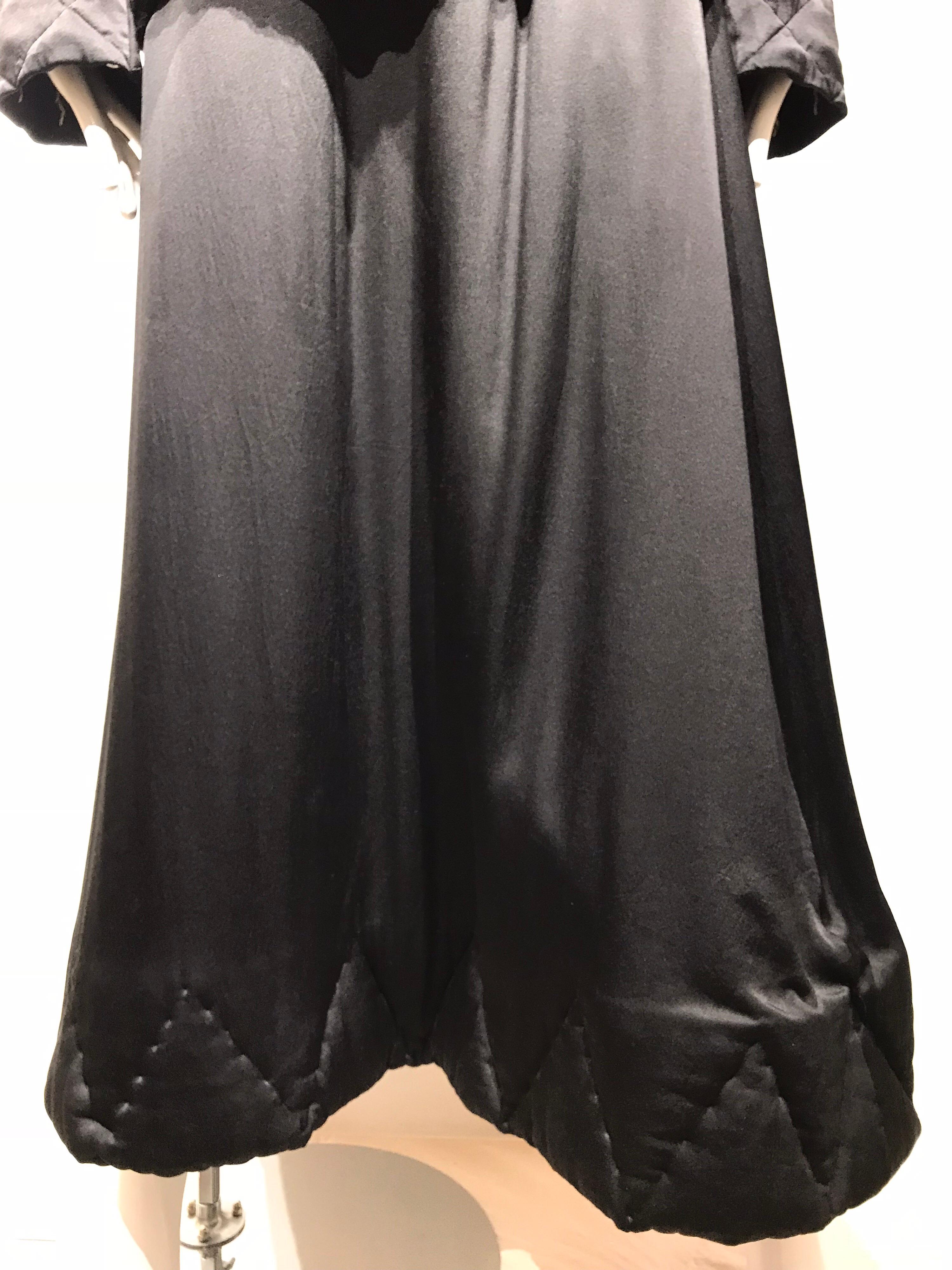 Yohji Yamamoto Black Long Sleeve Silk Quilted Jacket and Skirt Set For ...