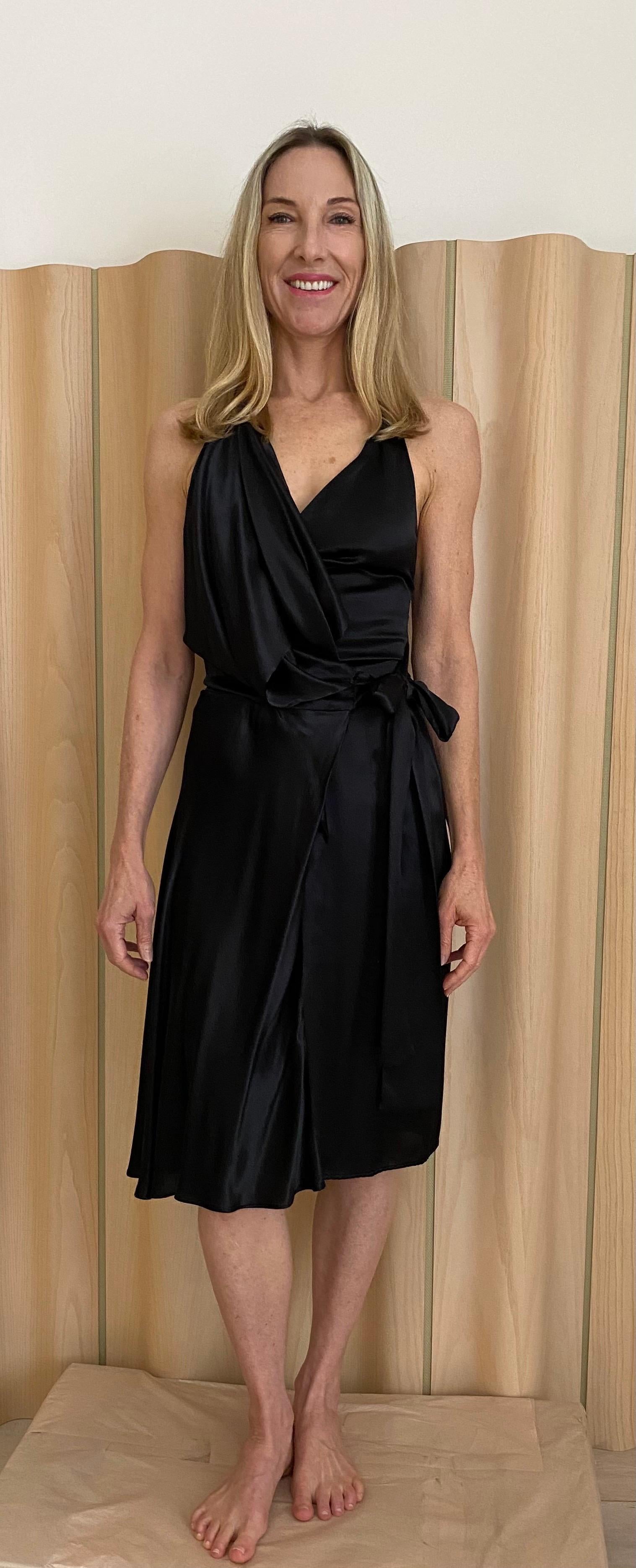 Women's Vintage VIVIENNE WESTWOOD 1990s Black Silk Halter Wrap Dress For Sale