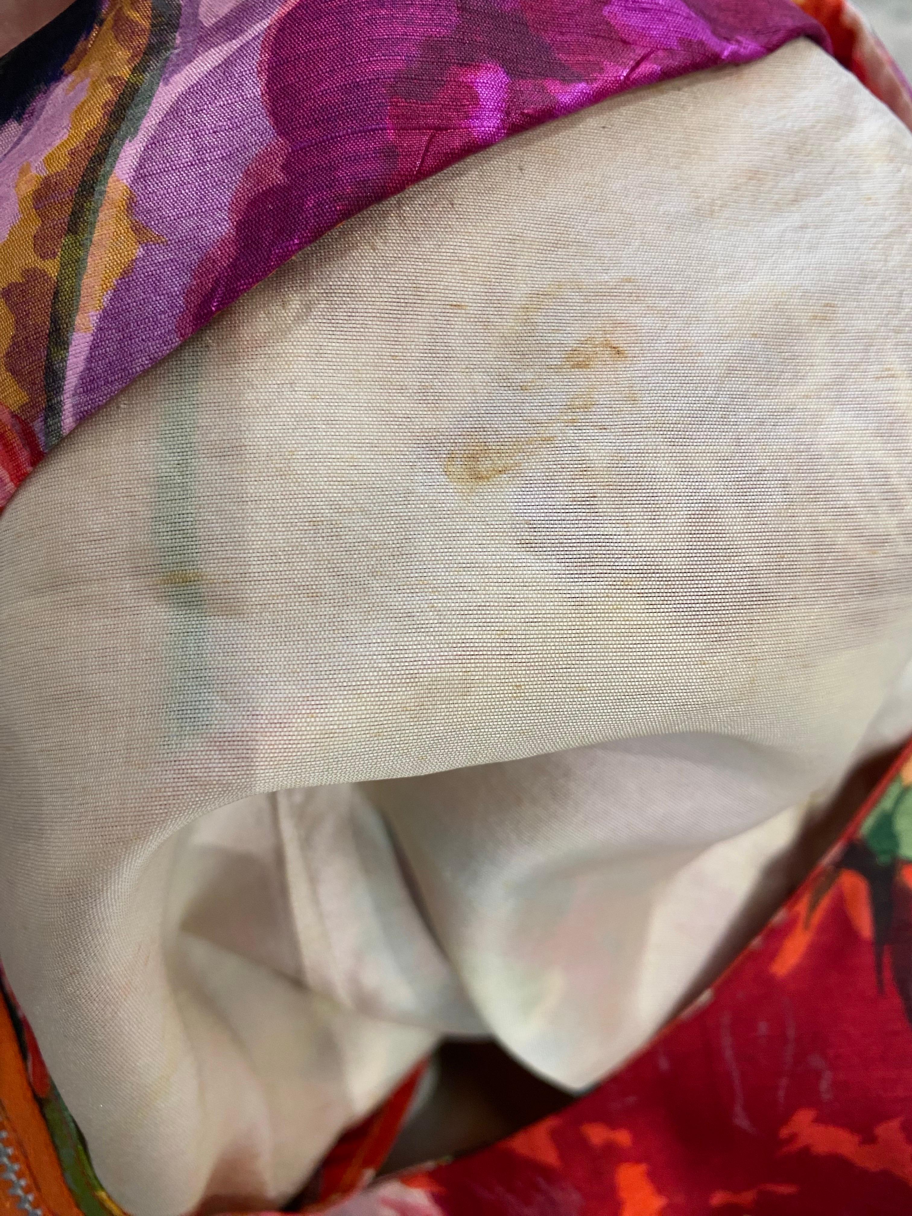 1950s  Scaasi Multi Color Floral Silk Gown For Sale 13