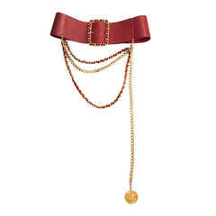 CHANEL red belt