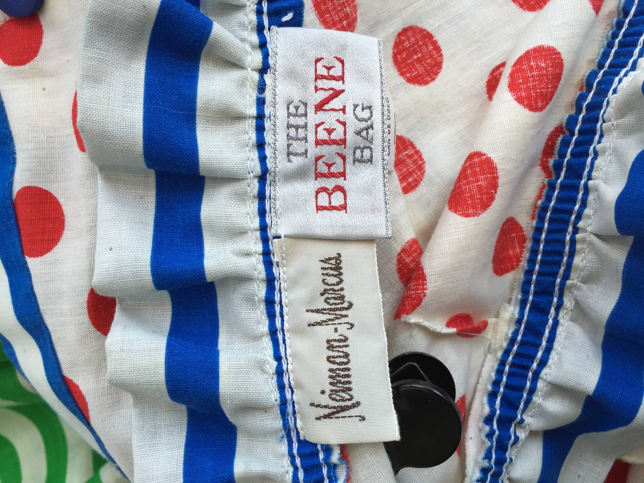 1970s Geoffrey Beene Multi Polka-Dot and Stripe Cotton Top and Skirt In Excellent Condition In Beverly Hills, CA
