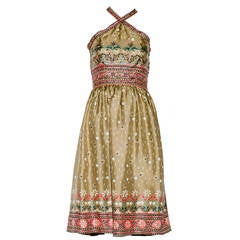 Vintage 1970s Oscar De La Renta silk halter dress