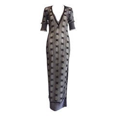 1990s Gianfranco Ferre black and white knit dress