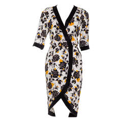 Vintage 1980s Yves Saint Laurent floral print wrap dress 7