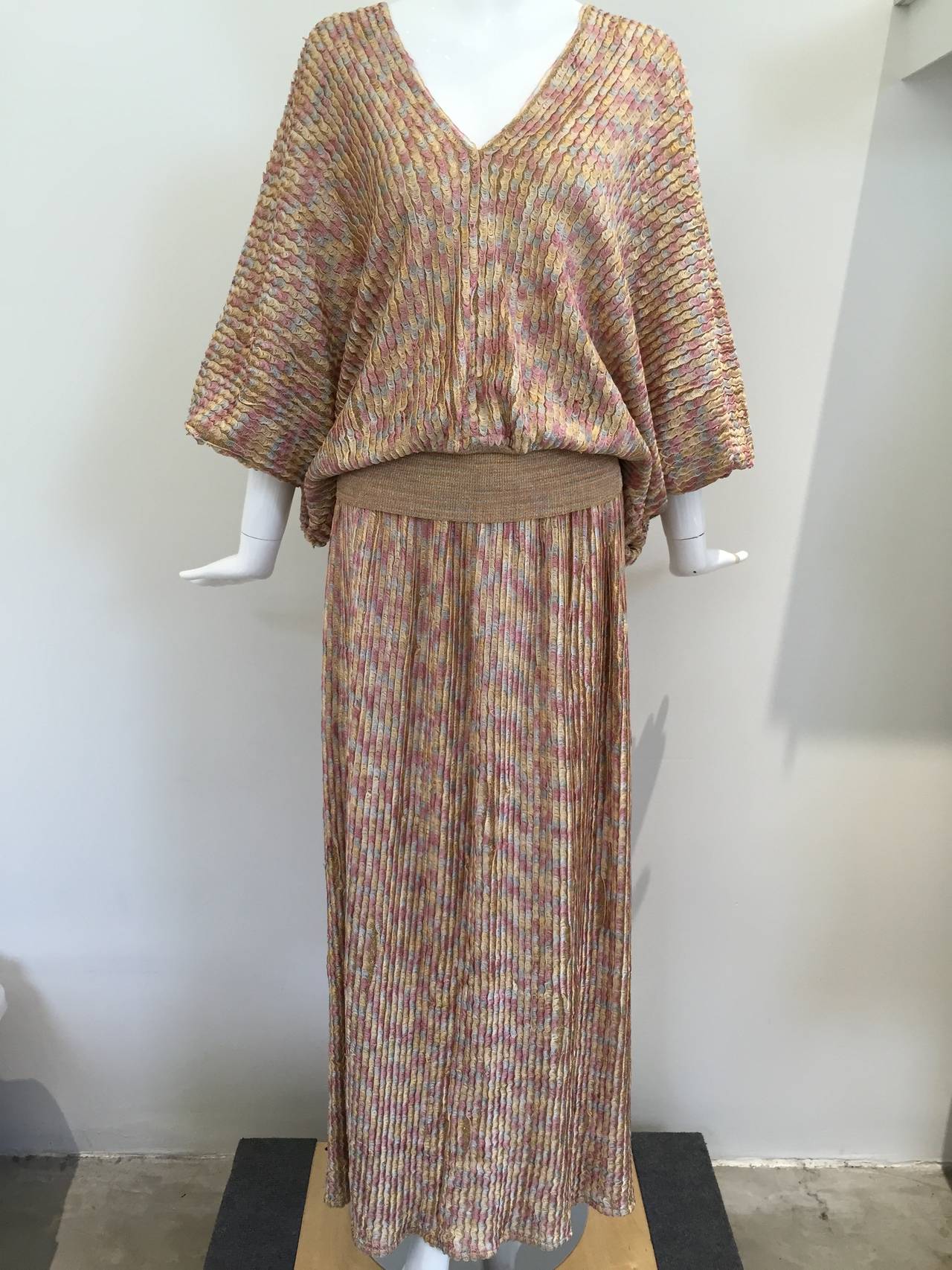 1970s Missoni metallic knit top and skirt In Good Condition In Beverly Hills, CA