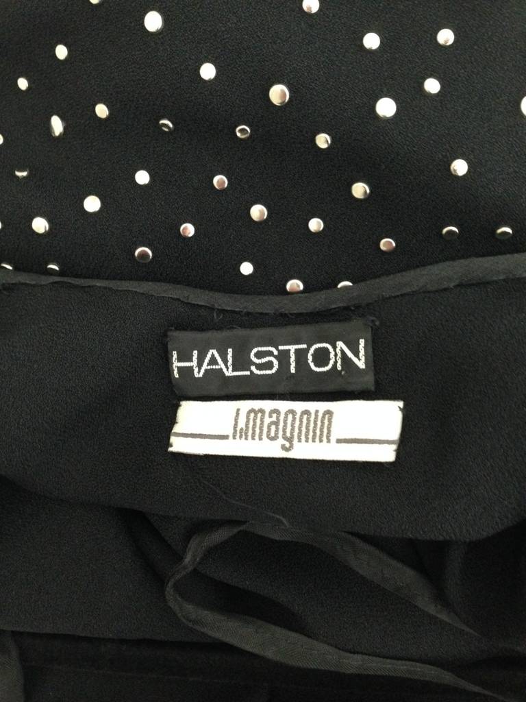 70s Studded HALSTON dress In Good Condition In Beverly Hills, CA