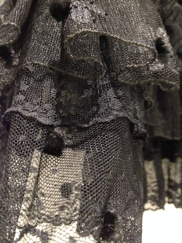 Haute Couture Christian Dior Vintage Black Velvet Lace 1970s dress at ...