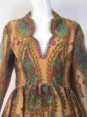 1960s BILL BLASS gold lace dress