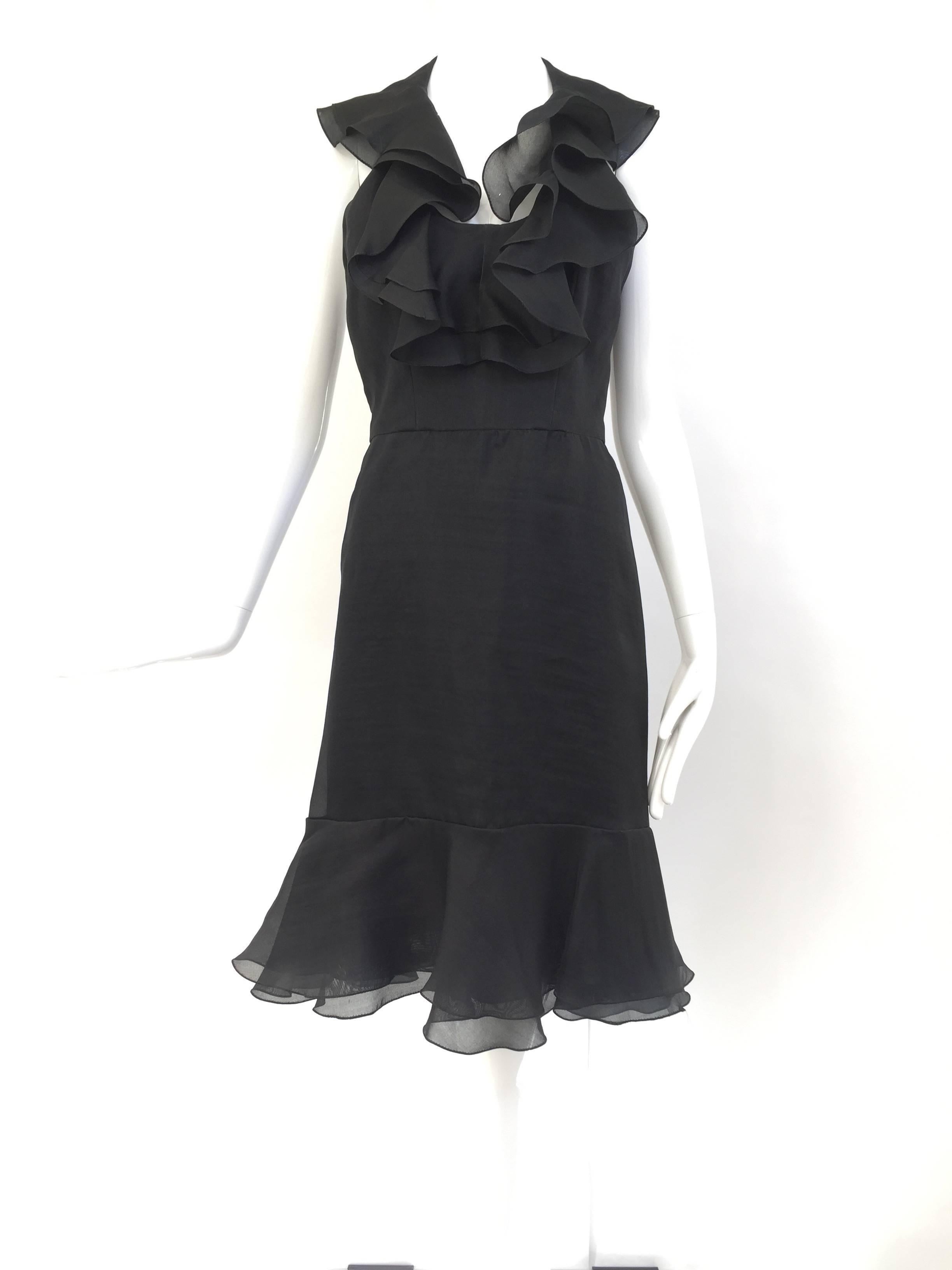 1970s Pierre Cardin black silk organza halter dress In Excellent Condition In Beverly Hills, CA