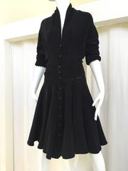 1980s ALAIA blue chenile sweater dress