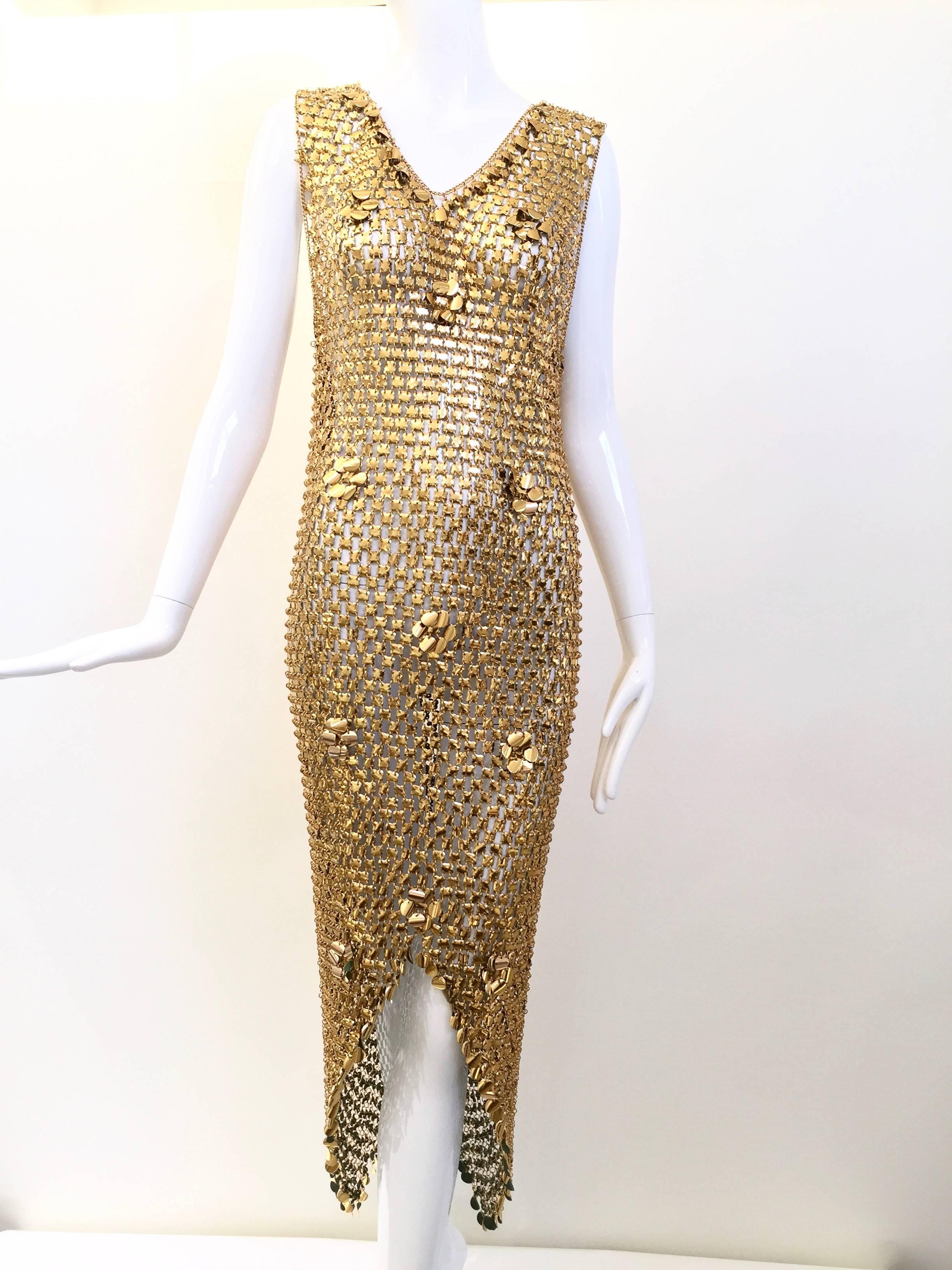 gold chain mail dress