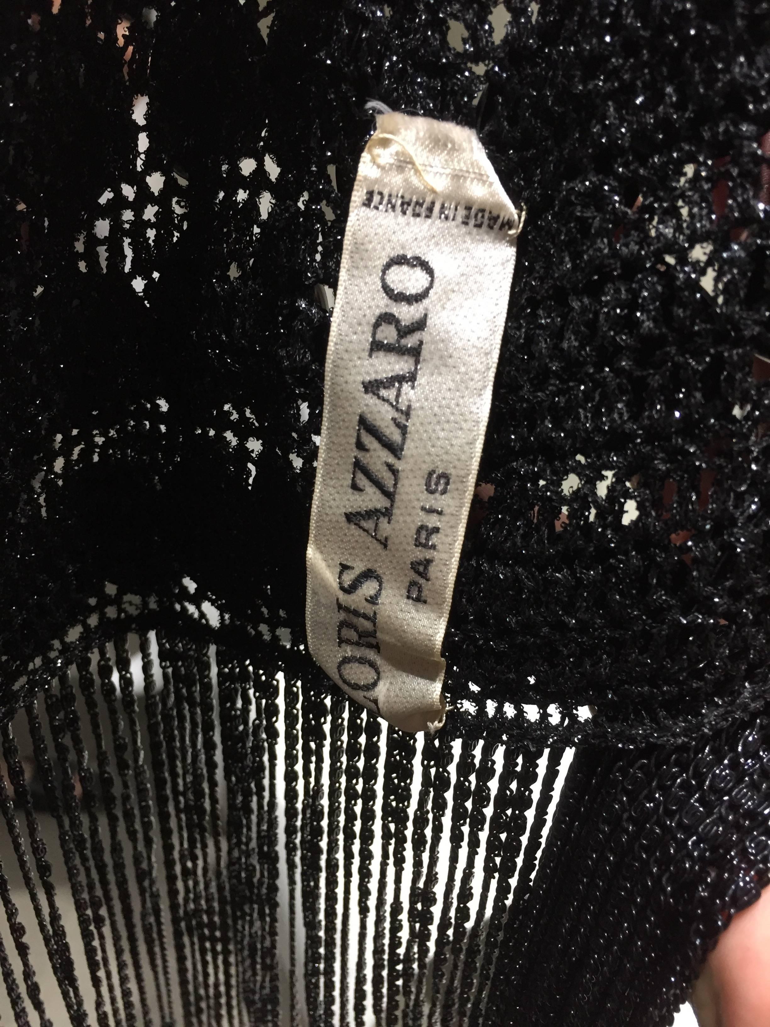 LORIS AZZARO, années 1970  Haut court en cotte de mailles noire Excellent état - En vente à Beverly Hills, CA