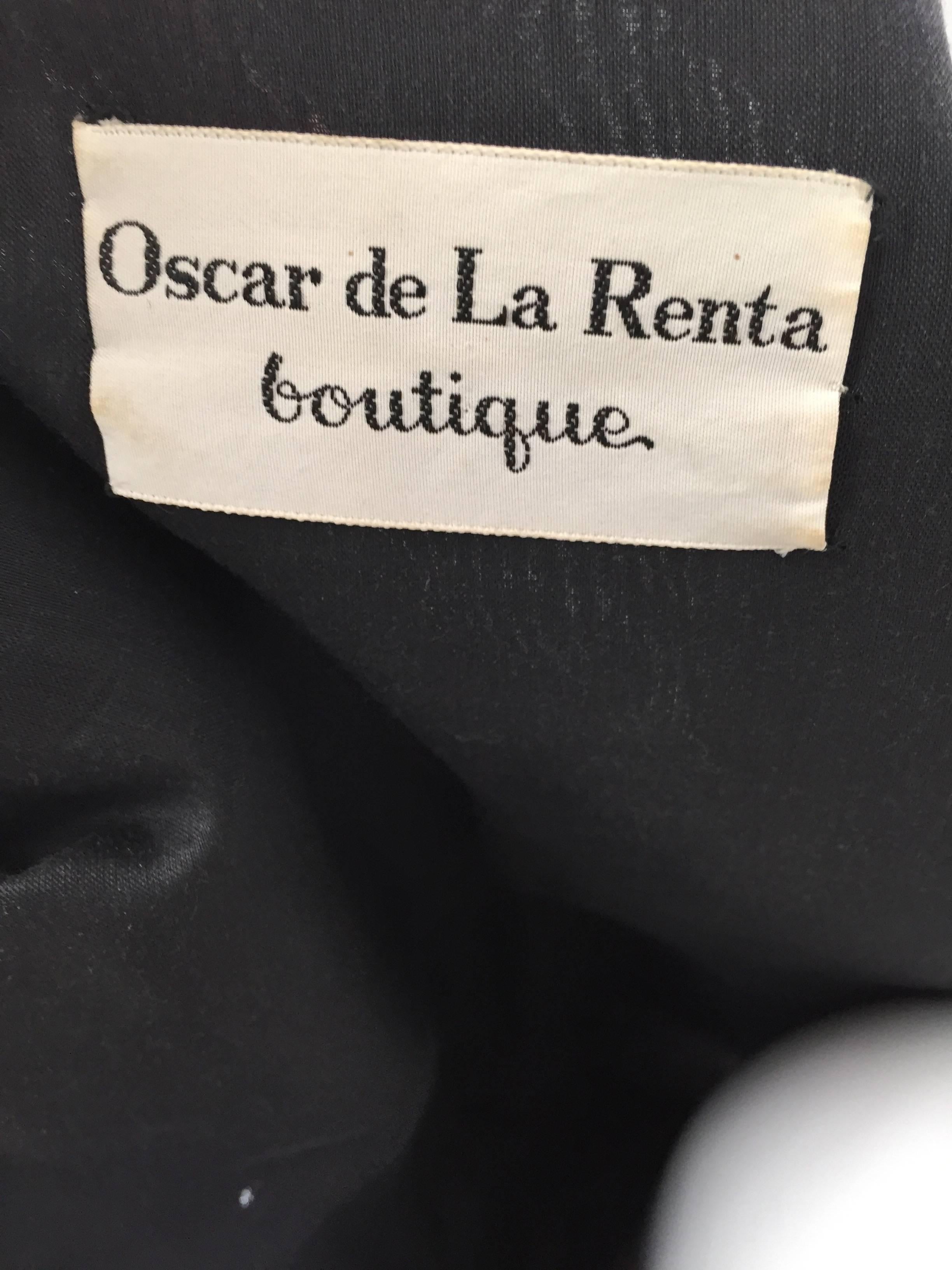 1970s Oscar De La Renta black and silver paillette dress For Sale 3
