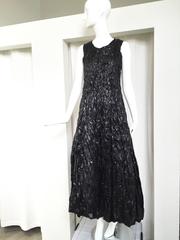 2000s Alexander Mcqueen black crinkle dress