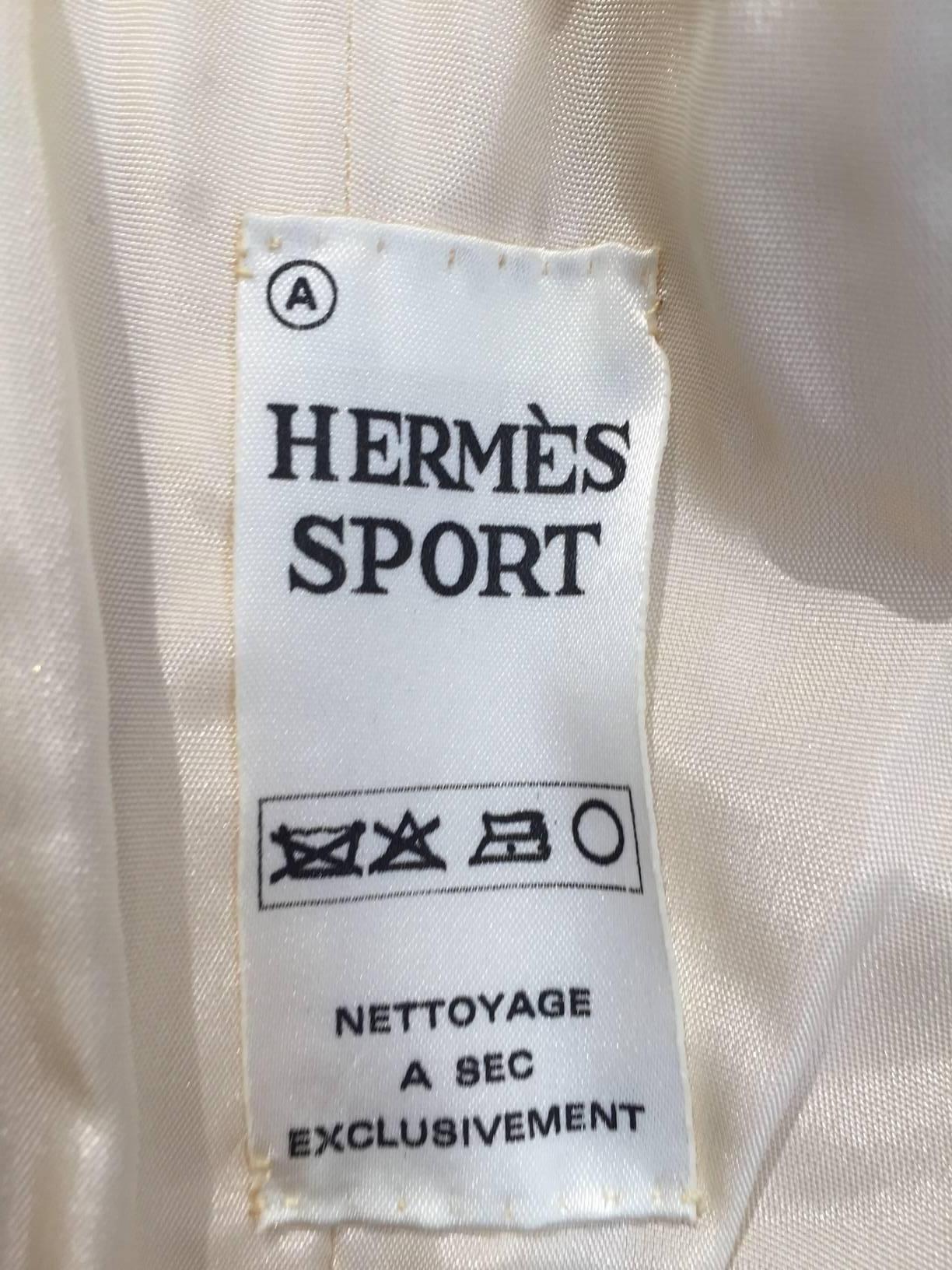 Manteau en laine crémeuse Hermès, années 1970  en vente 2