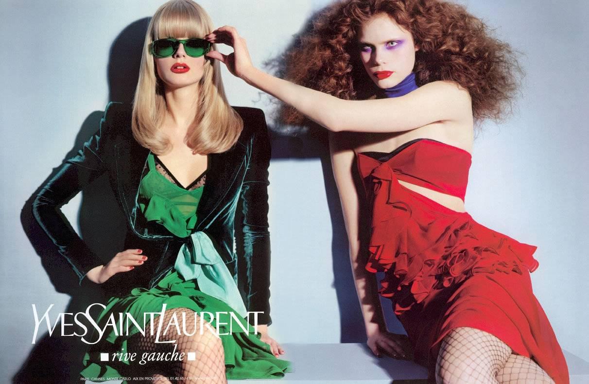 Yves Saint Laurent by Tom Ford Rotes Seidenrüschenkleid 2