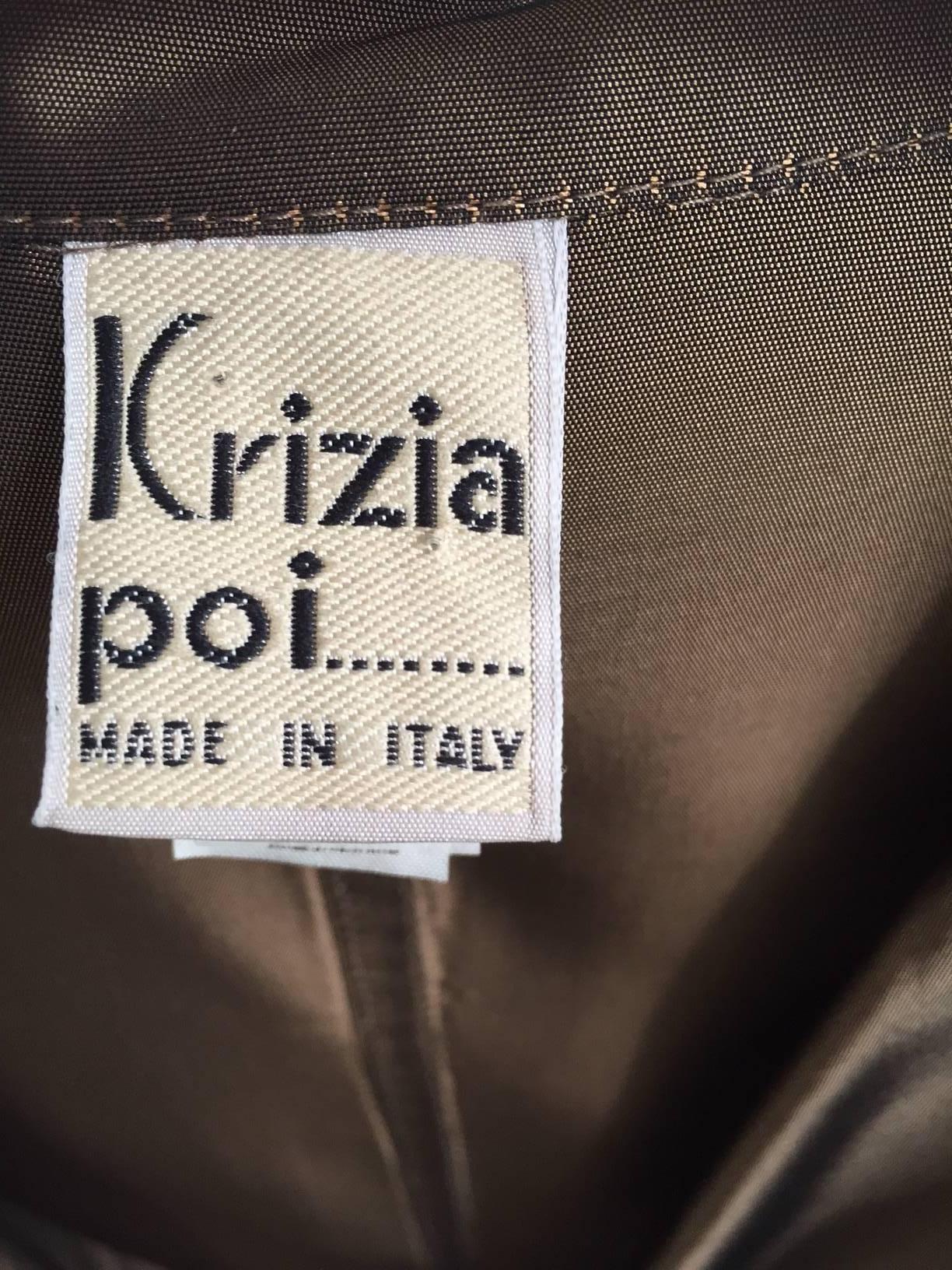 Gray Krizia Poi bronze light silk trench coat, 1980s  For Sale