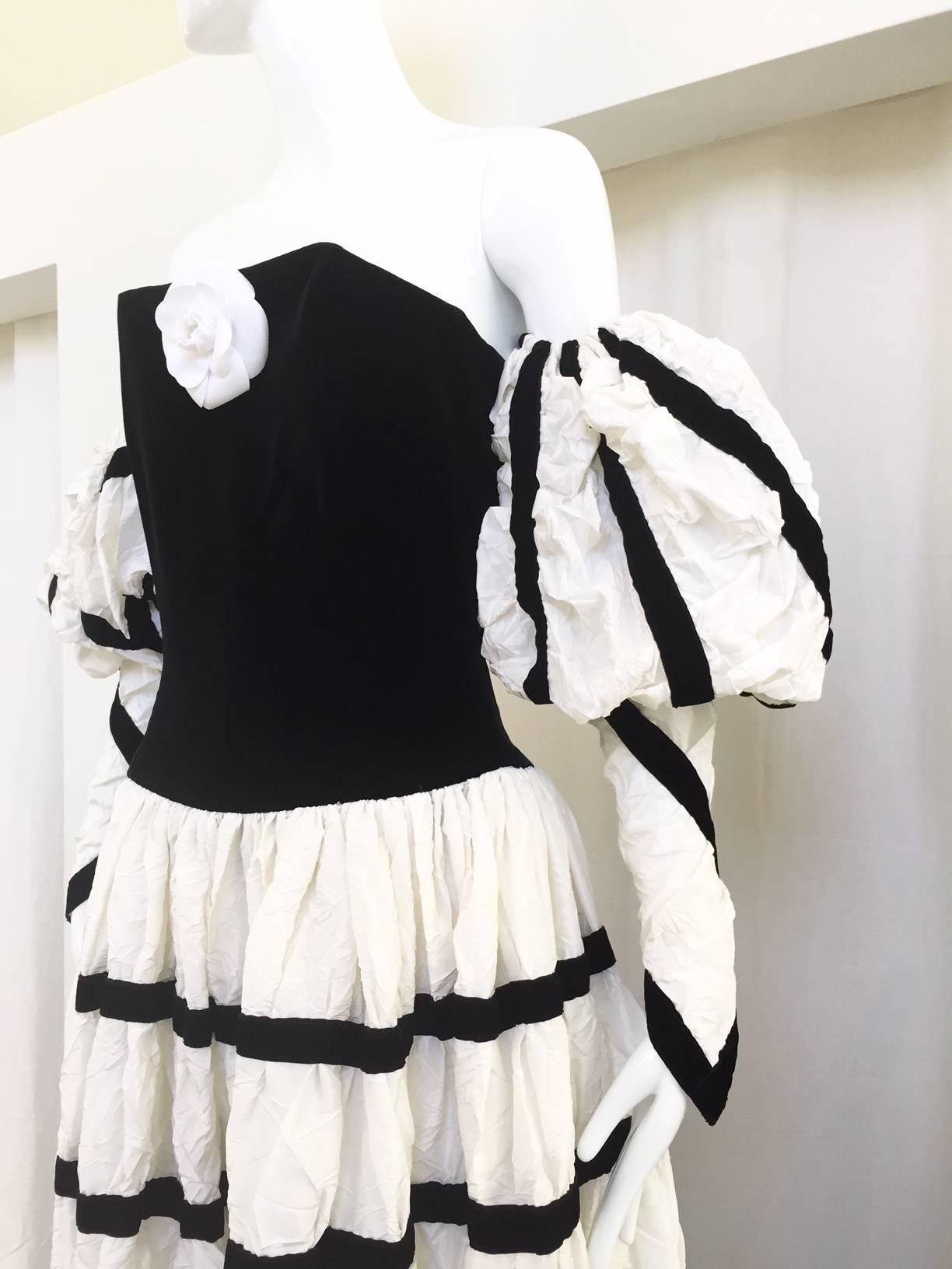 chanel black and white dress