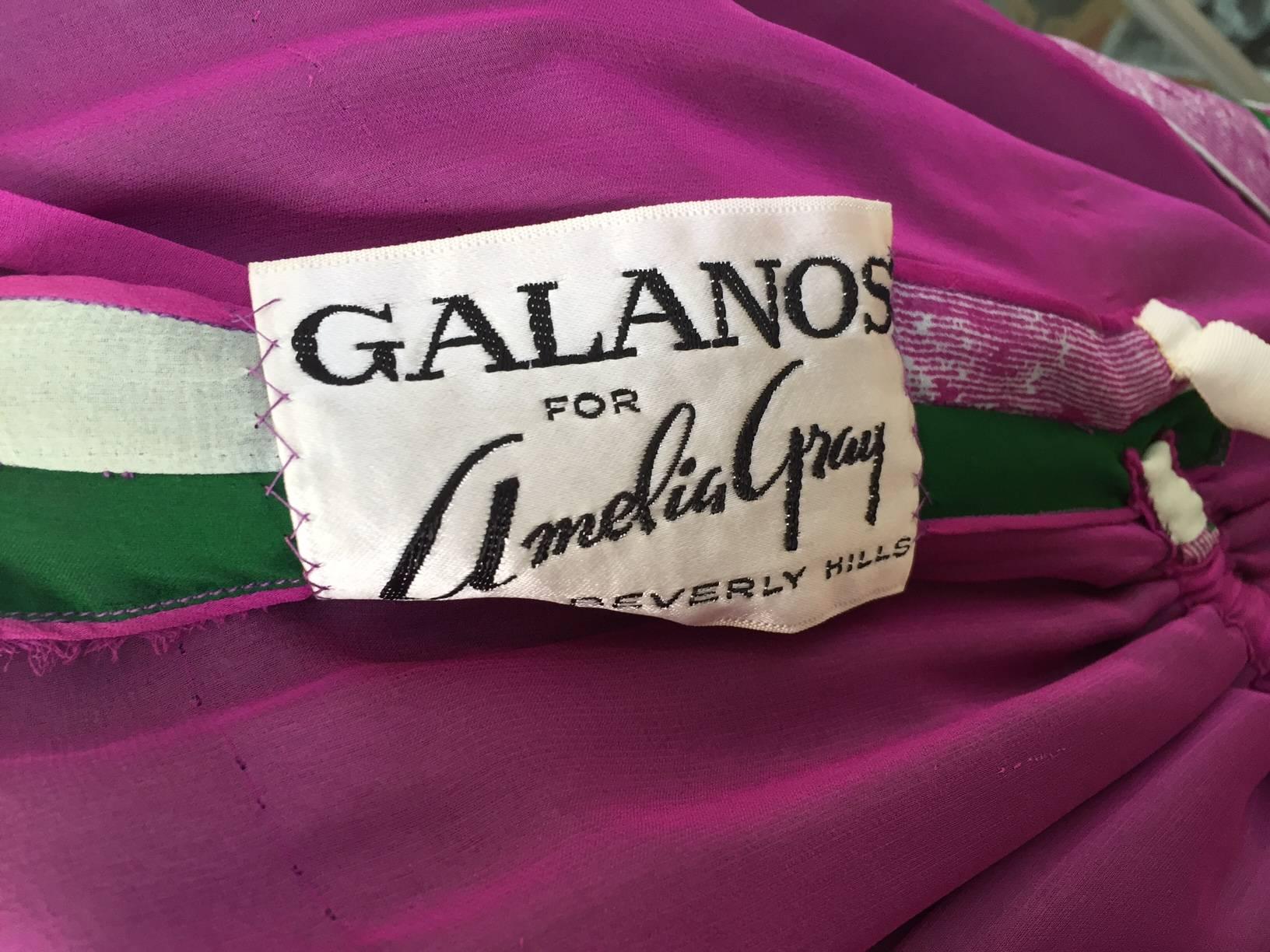 1970s GALANOS silk dress In Excellent Condition In Beverly Hills, CA
