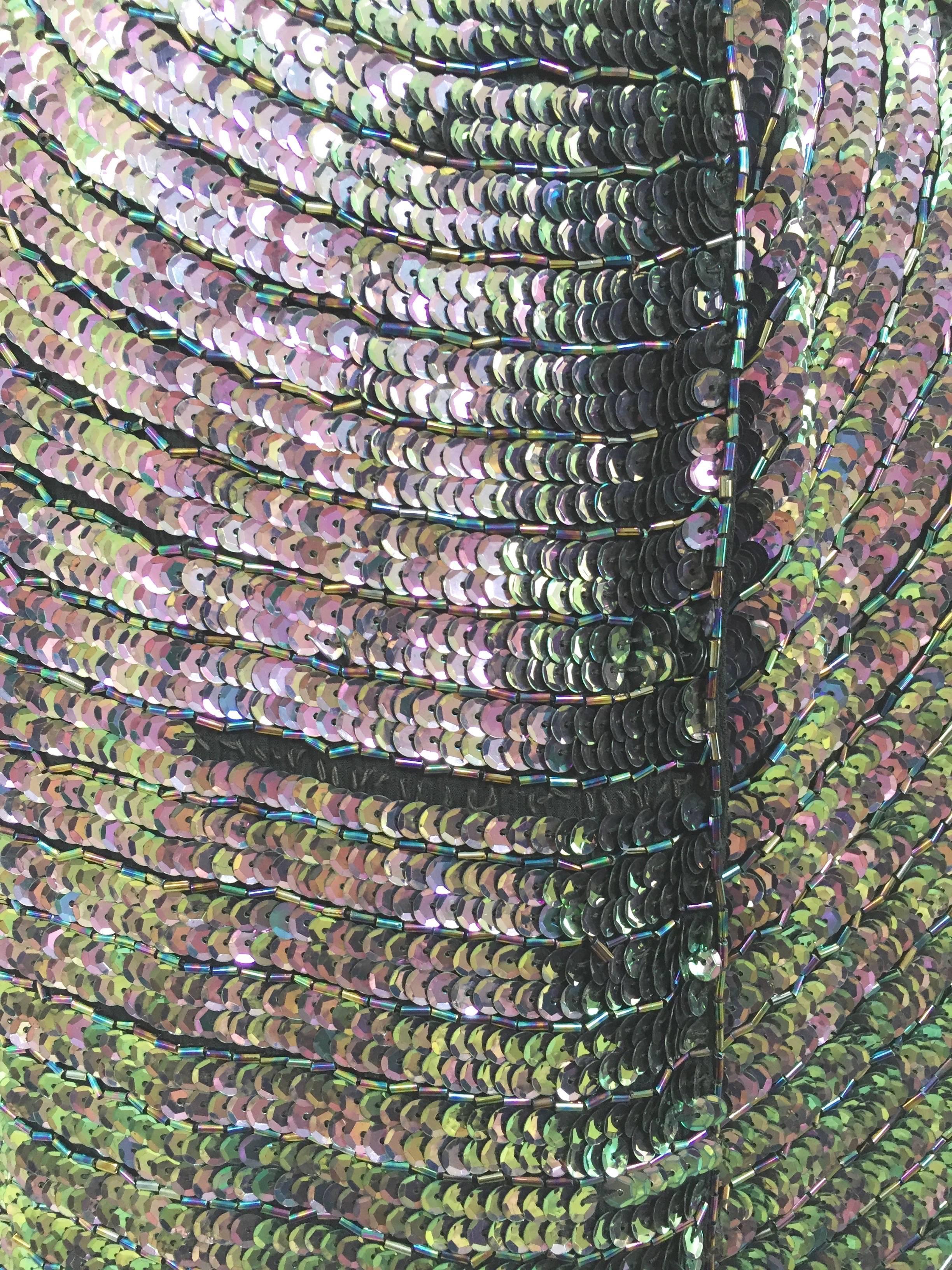 Women's 1970s iridescent  Sequin Halter dress