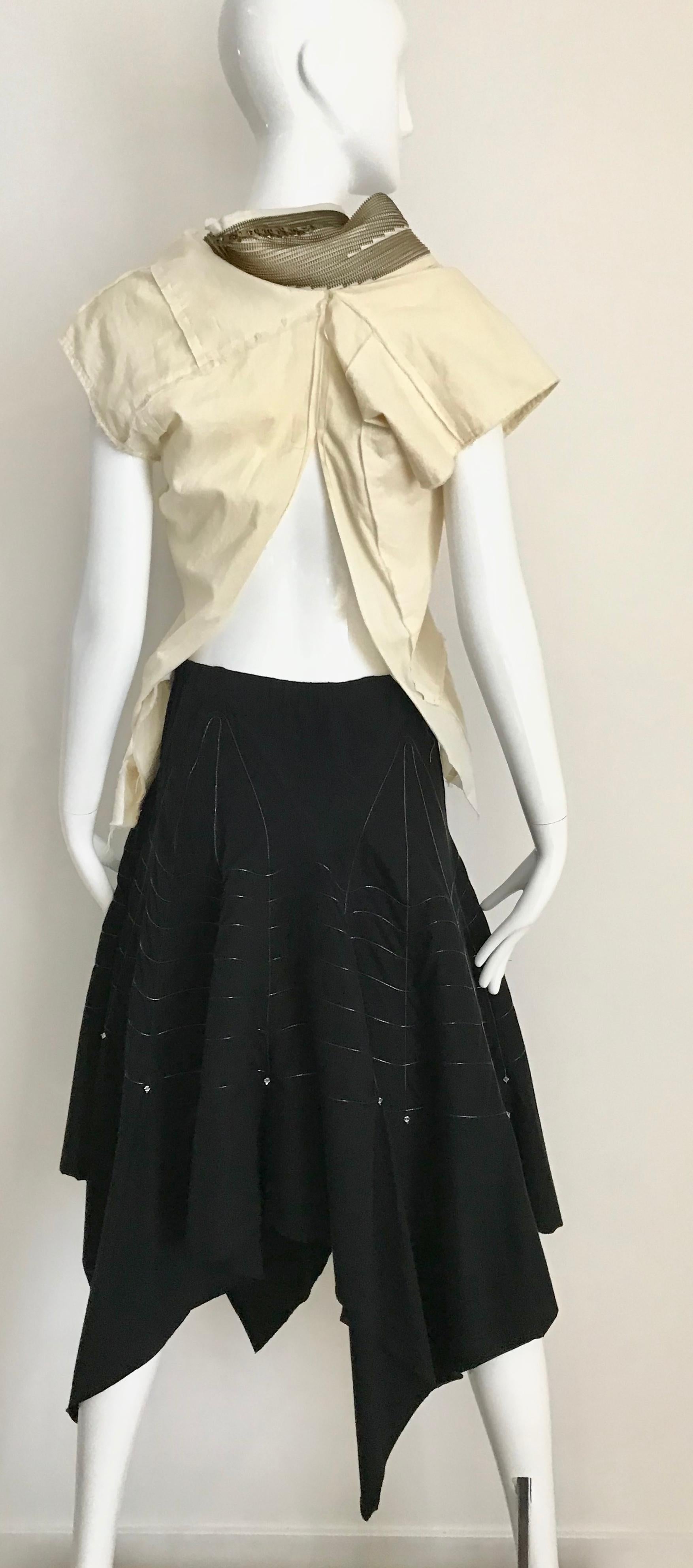 90er Jahre Issey Miyake Schwarzer Strickrock mit „Spinnenwebe“-Muster 5