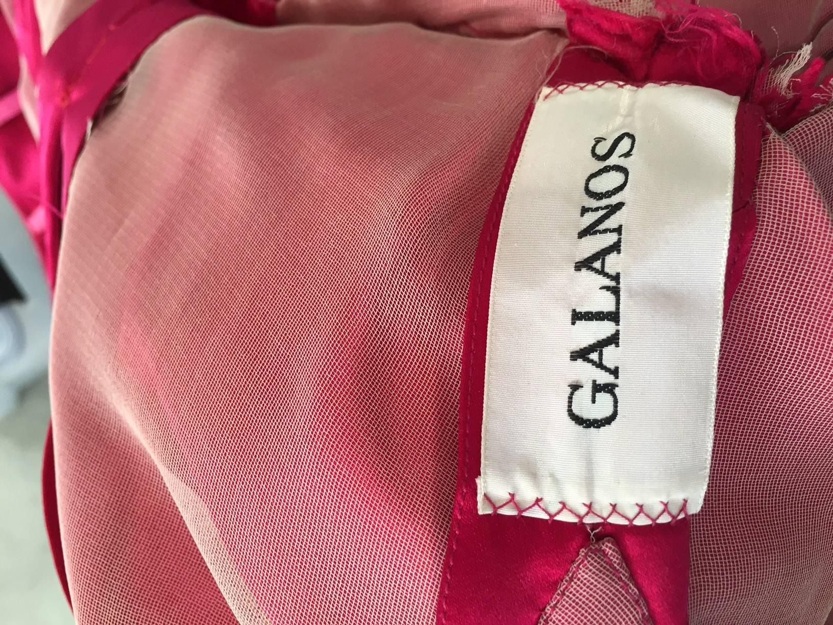 Women's 1950s GALANOS Magenta Red Silk Cocktail Dress