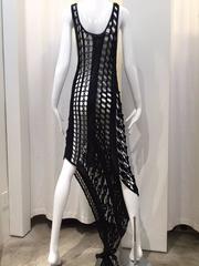 Yohji Yamamoto Navy Blue Crochet Beach Cover Up Dress, 1990s