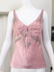 Christian dior John Galliano pink silk  beaded top