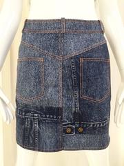 2000s Christian Dior trompe l'oeil denim knit skirt