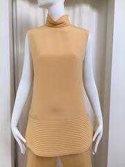 Pierre Cardin butterscotch yellow silk tunic top and pant set