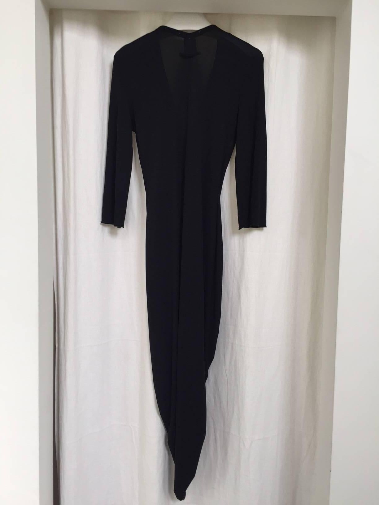 Jean paul Gaultier black knit dress with metal chainball tassel at ...